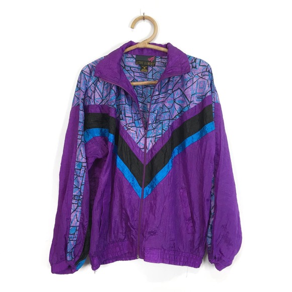 Vintage Jackets & Blazers - Vintage 80s 90s Active Elements purple activewear windbreaker Size Medium